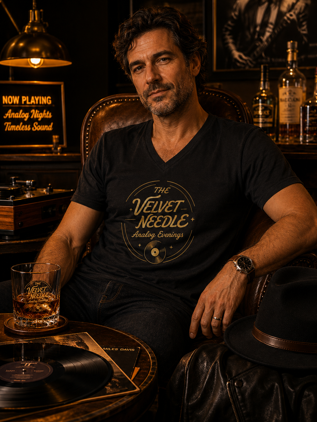 The Velvet Needle V-neck tee
